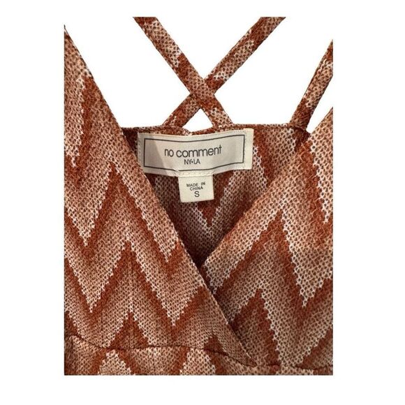 No Comment Women's Chevron Strappy Back Jumpsuit Multicolor Size Small - Picture 5 of 7